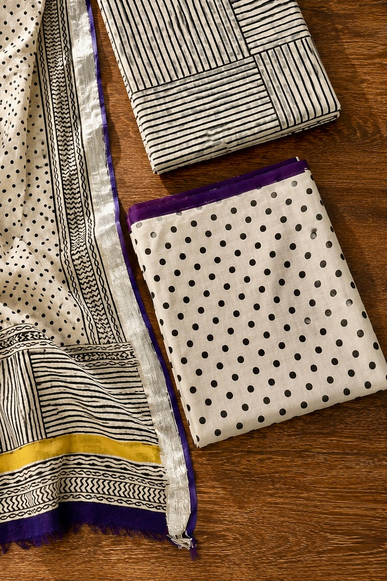 BLACK STRIPED AND DOTTED