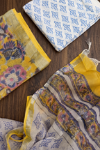 YELLOW PRINTED LINEN