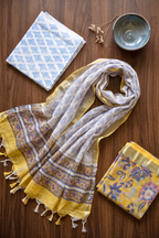 YELLOW PRINTED LINEN